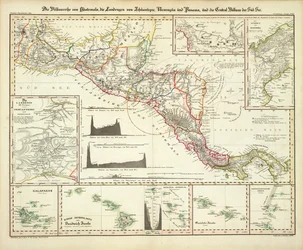 Karte von Zentralamerika, den Galapagos und Hawaii